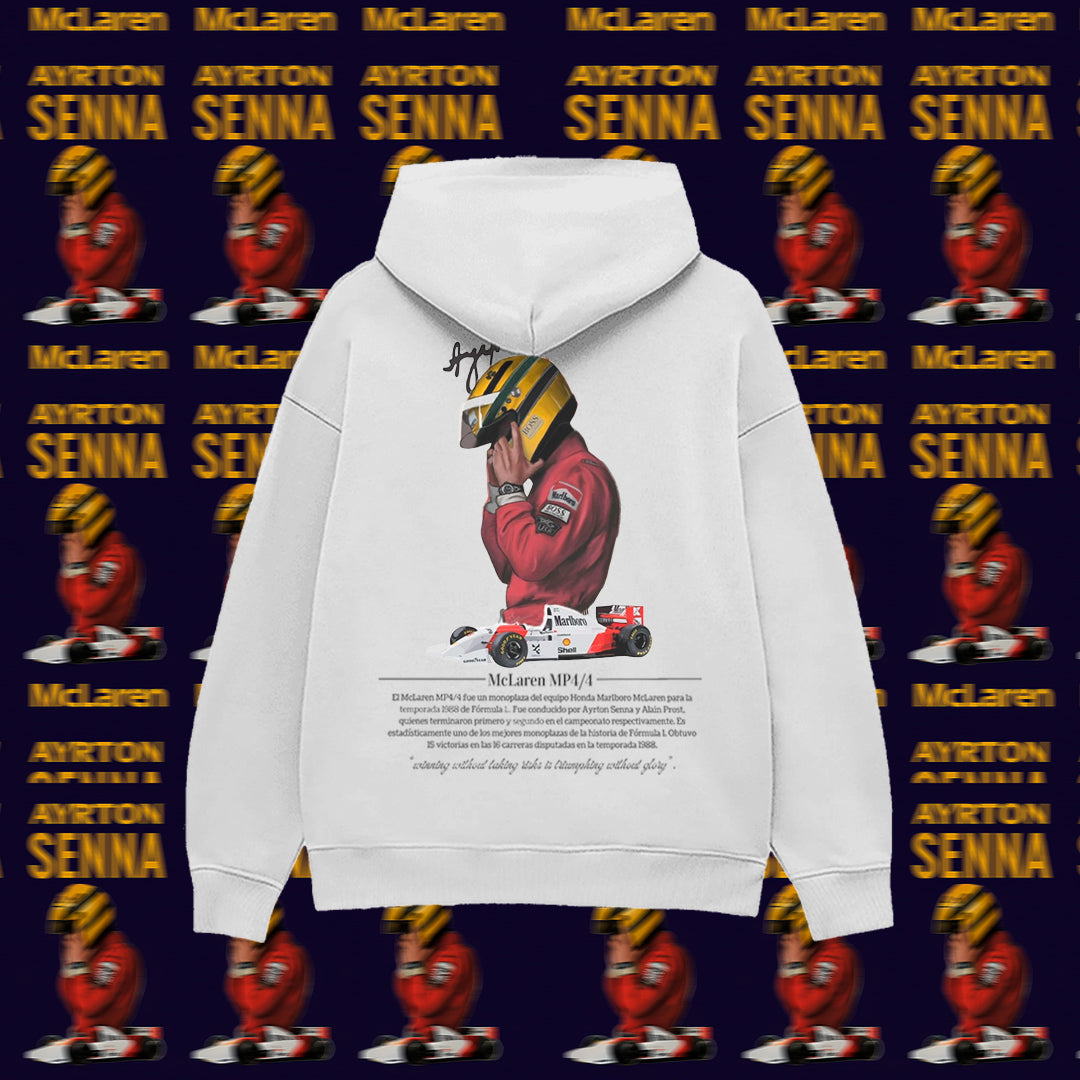 🏎️🔥 Hoodie Espíritu de Campeón – Senna x McLaren 🏁👑