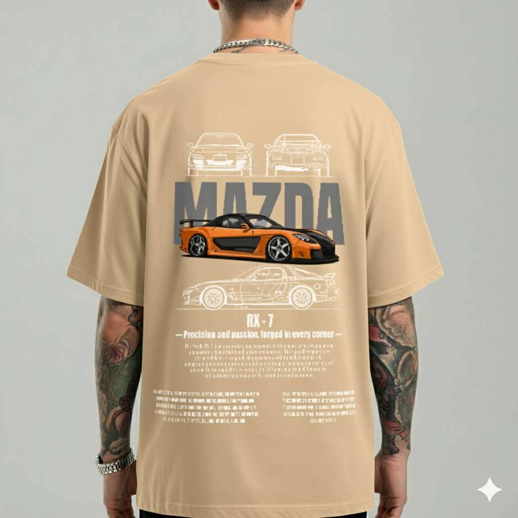 CAMISETA OVERSIZE MAZDA RX-7 PREMIUM – Pasión JDM en tu outfit ⚡