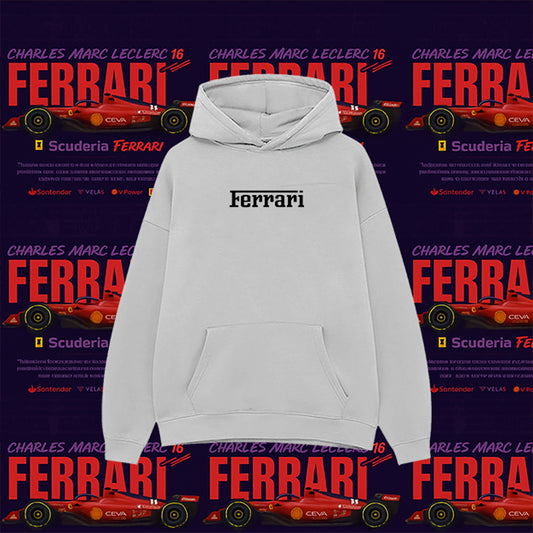 🔥 Hoodie Ferrari Leclerc – Pura Pasión Tifosi ❤️🏁🔥
